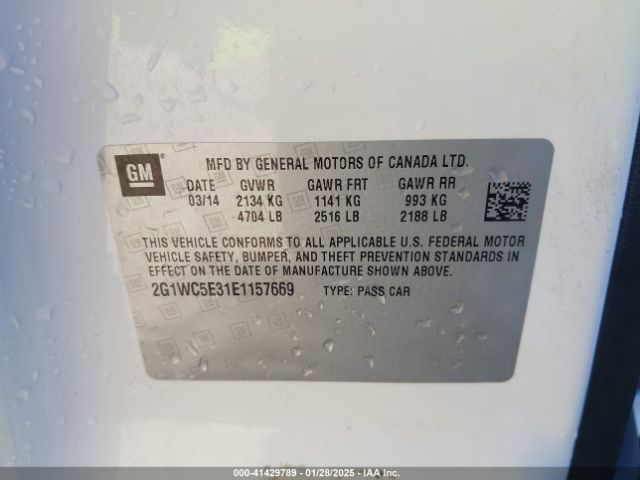 2G1WC5E31E1157669 Chevrolet Impala Limited Ltz