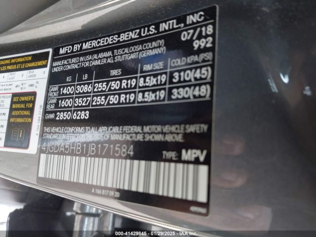 4JGDA5HB1JB171584 Mercedes-Benz Gle 350 4matic