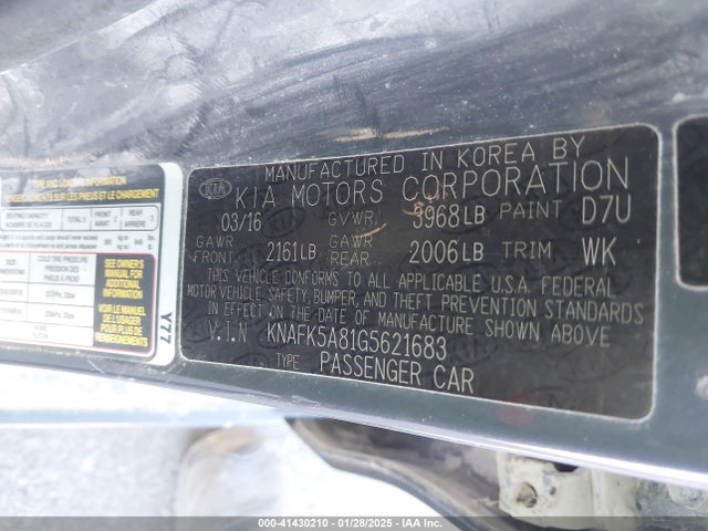 KIA Forte 5-door Lx 2016 KNAFK5A81G5621683 Image 9
