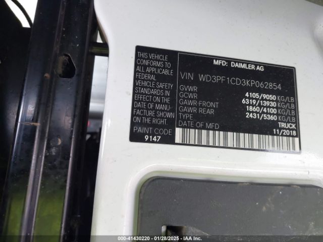 WD3PF1CD3KP062854 Mercedes-Benz Sprinter 2500 High Roof V6