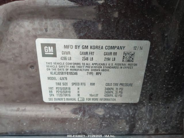 KL4CJDSB1FB105346 Buick Encore Premium
