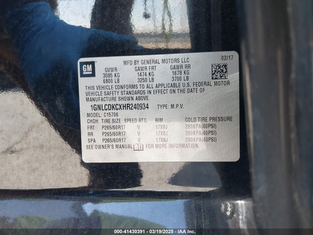 1GNLCDKCXHR240934 Chevrolet Tahoe Commercial Fleet