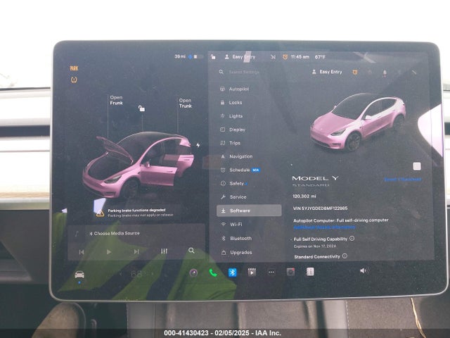 5YJYGDED8MF122985 Tesla Model Y Standard Range Rear-wheel Drive