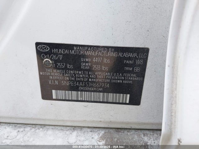 Hyundai Sonata Limited 2018 5NPE34AF5JH667934 Image 9