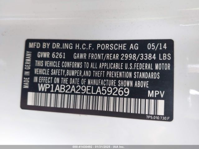WP1AB2A29ELA59269 Porsche CAYENNE S
