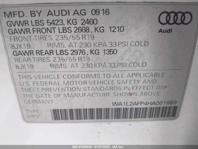 WA1L2AFP4HA061689 Audi Q5 2.0t Premium