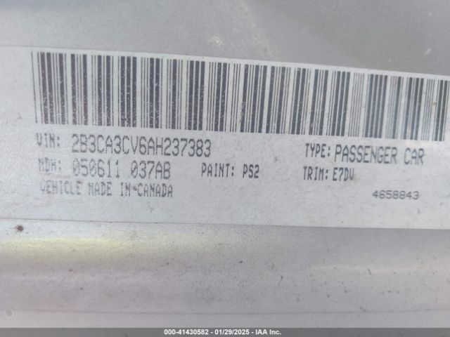 2010 DODGE CHARGER 2B3CA3CV6AH237383 Photo 8