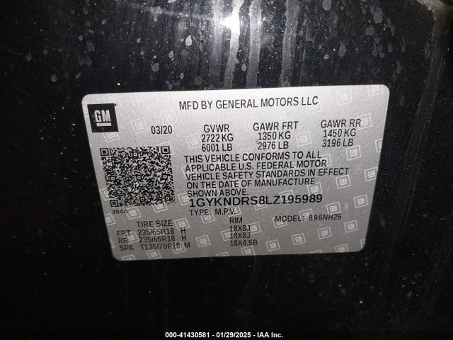 2020 CADILLAC XT5 1GYKNDRS8LZ195989 Photo 8