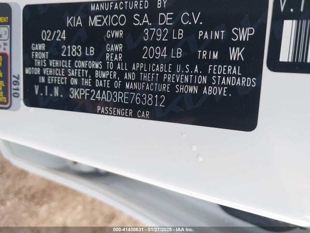 KIA Forte Lxs 2024 3KPF24AD3RE763812 Image 9
