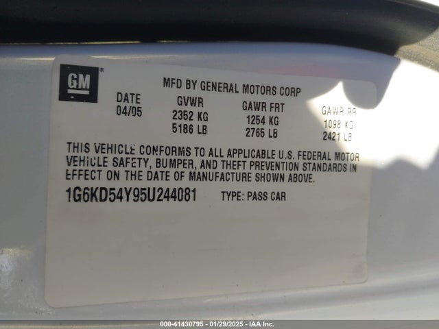 2005 CADILLAC DEVILLE 1G6KD54Y95U244081 Photo 8