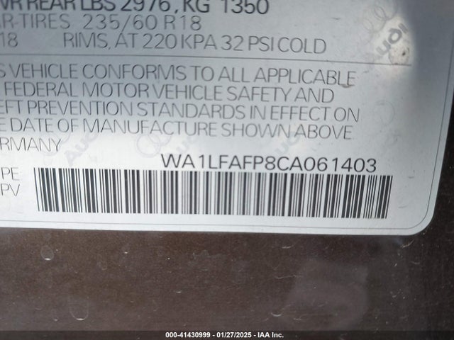 2012 AUDI Q5 WA1LFAFP8CA061403 Photo 8