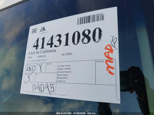 Nissan Altima 2.5 Sv 2014 1N4AL3AP2EC262591 Image 12