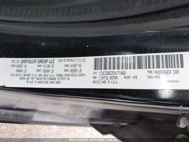 Aukcja sprzedaży 2014 Chrysler 200 Touring, vin: 1C3CCBBG7EN171062, numer aukcji: 41431235