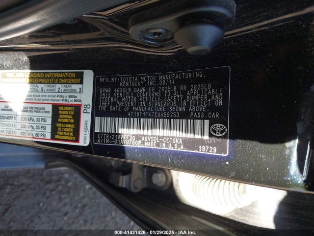 4T1BF1FK7EU459253 Toyota Camry Se Sport