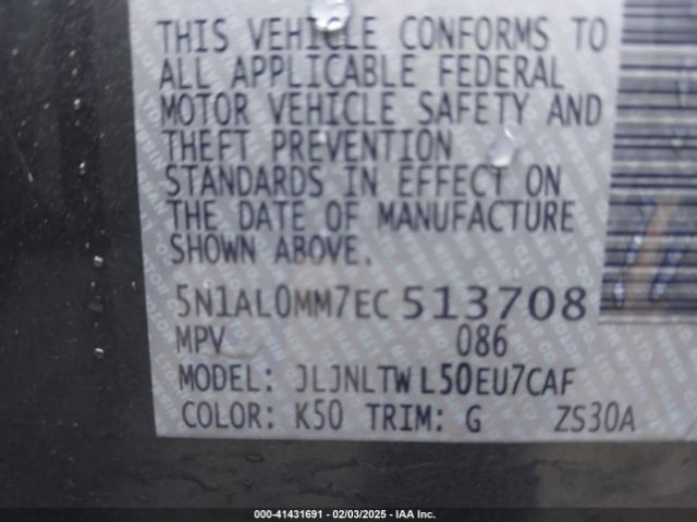 5N1AL0MM7EC513708 Infiniti QX60