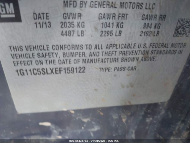 1G11C5SLXEF159122 Chevrolet MALIBU 1LT