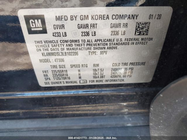 KL4MMDSL3LB102206 Buick Encore Gx Fwd Select