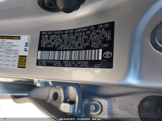 Toyota COROLLA SE 2021 JTDP4MCE4MJ054807 Image 9