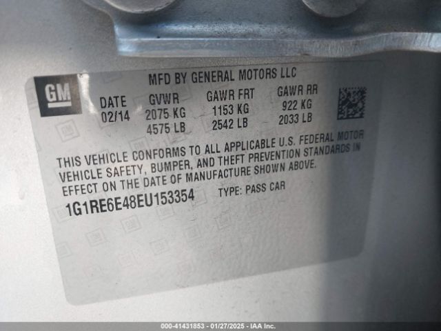 1G1RE6E48EU153354 Chevrolet Volt