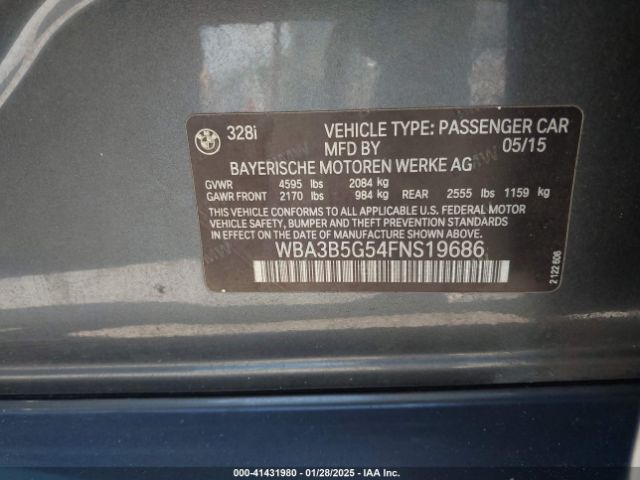 2015 BMW 328I WBA3B5G54FNS19686 Photo 8