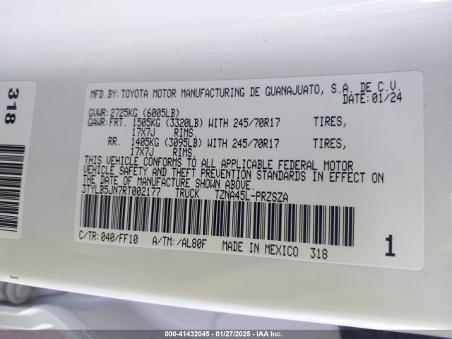 Toyota Tacoma Sr5 2024 3TYLB5JN7RT002177 Image 9