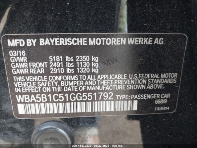 2016 BMW 535I WBA5B1C51GG551792 Photo 8