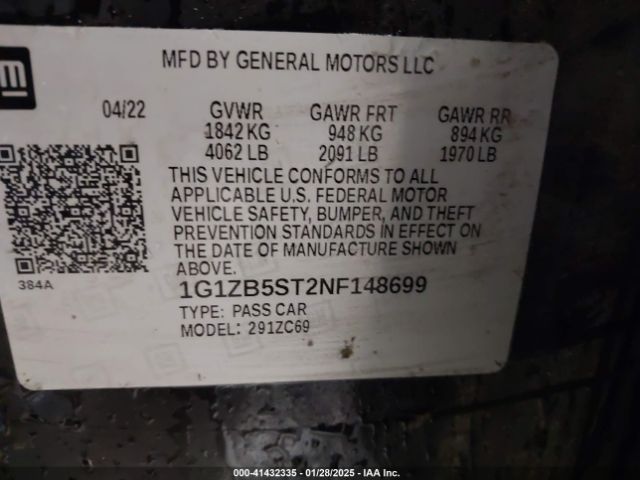 2022 CHEVROLET MALIBU 1G1ZB5ST2NF148699 Photo 8