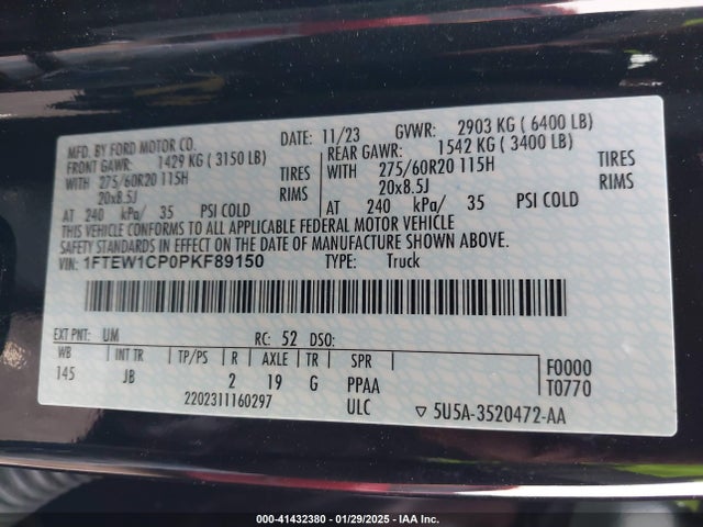 Ford F-150 Xl 2023 1FTEW1CP0PKF89150 Image 9