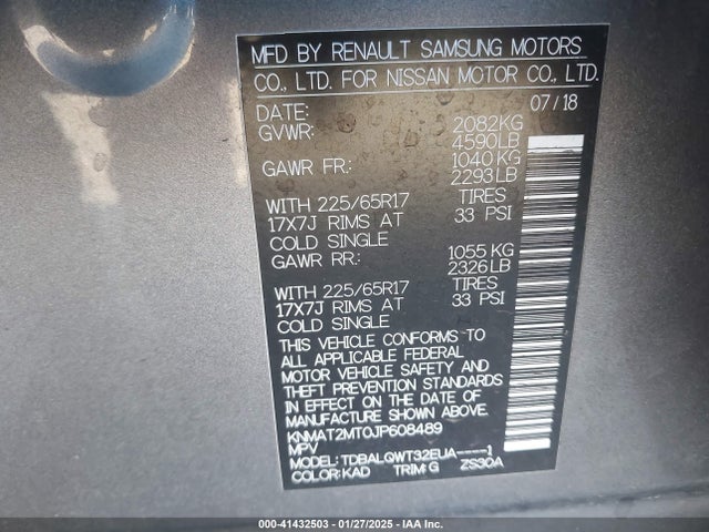 Nissan ROGUE SV 2018 KNMAT2MT0JP608489 Image 9