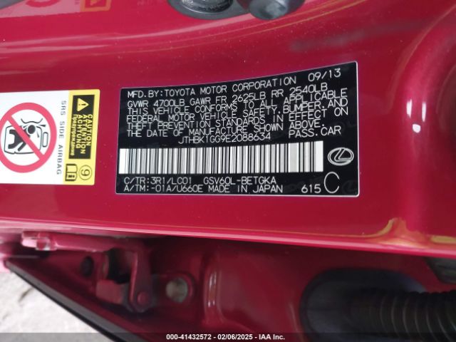 JTHBK1GG9E2088634 Lexus ES 350