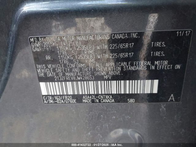 2T3ZFREV8JW428653 Toyota RAV4 LE