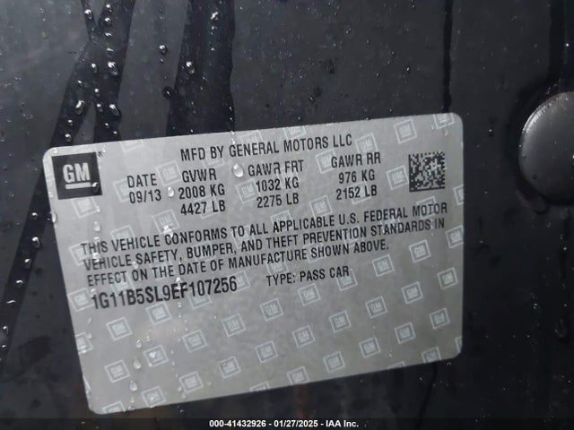 Chevrolet Malibu 1ls 2014 1G11B5SL9EF107256 Image 9