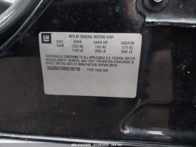2008 CADILLAC STS 1G6DD67V880198190 Photo 8