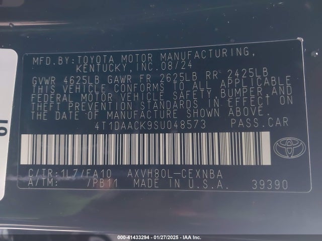 Toyota CAMRY LE 2025 4T1DAACK9SU048573 Image 9