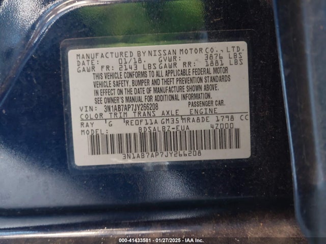 Nissan SENTRA S 2018 3N1AB7AP7JY266208 Image 9