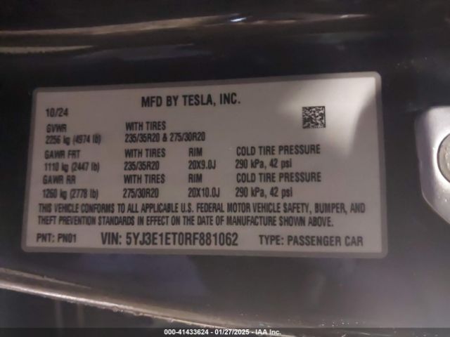 2024 TESLA MODEL 3 5YJ3E1ET0RF881062 Photo 8