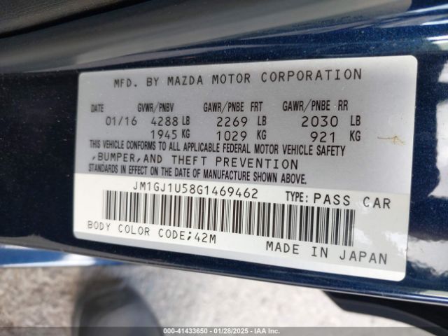JM1GJ1U58G1469462 Mazda Mazda6 I Sport