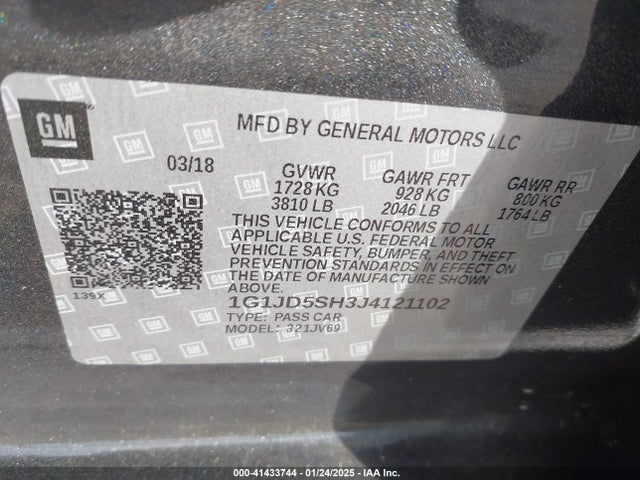 Chevrolet Sonic Lt Auto 2018 1G1JD5SH3J4121102 Image 9