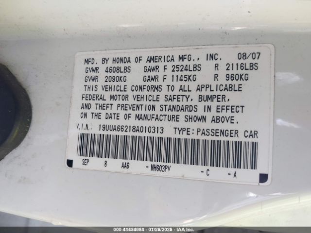 2008 ACURA TL 19UUA66218A010313 Photo 8