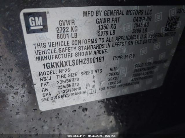 1GKKNXLS0HZ300181 GMC Acadia Denali