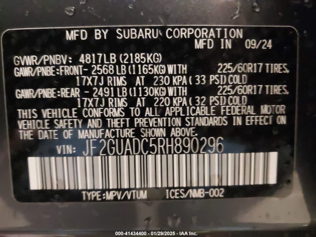 Subaru na 2024 JF2GUADC5RH890296 Image 9