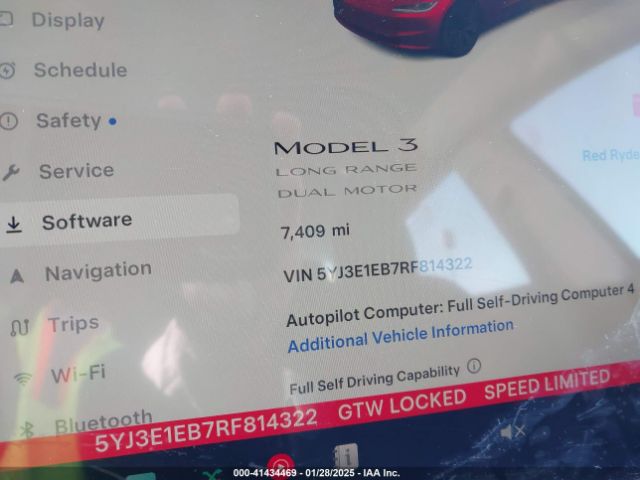 5YJ3E1EB7RF814322 Tesla Model 3 Long Range Dual Motor All-wheel Drive