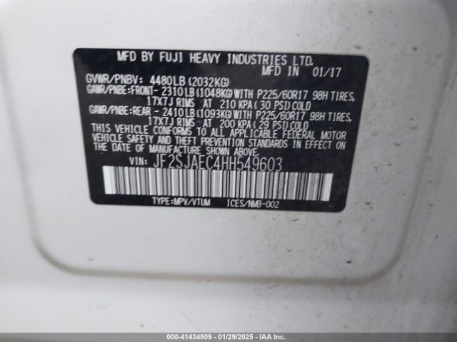 JF2SJAEC4HH549603 Subaru Forester 2.5i Premium