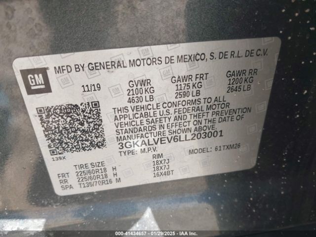 3GKALVEV6LL203001 GMC Terrain Awd Slt