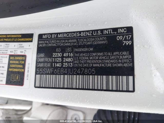 55SWF6EB4JU247805 Mercedes-Benz Amg C 43 4matic