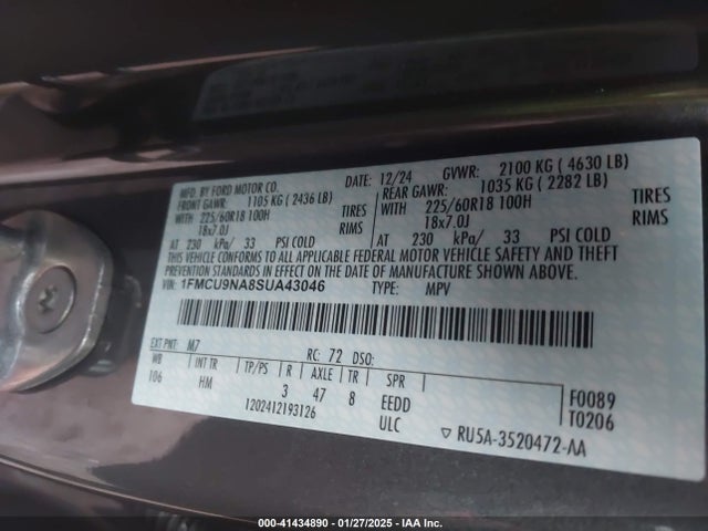Ford Escape St-line Select 2025 1FMCU9NA8SUA43046 Image 9