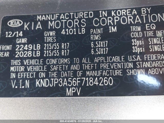 KIA SOUL + 2015 KNDJP3A56F7184260 Image 9
