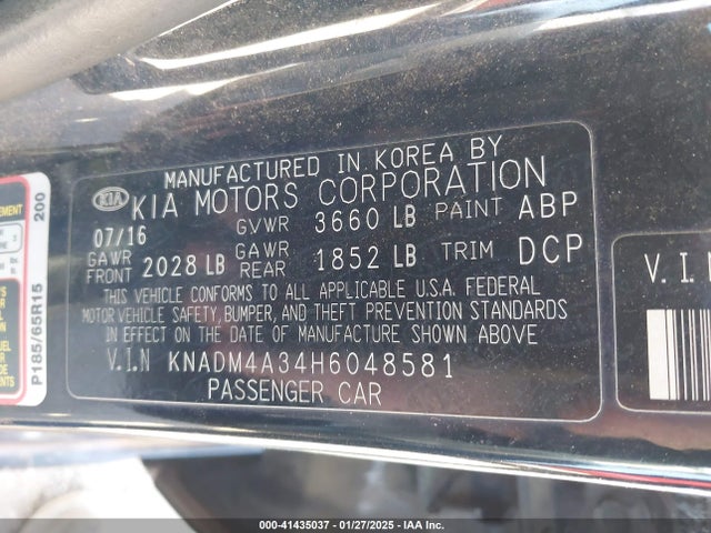 KIA RIO LX 2017 KNADM4A34H6048581 Image 9