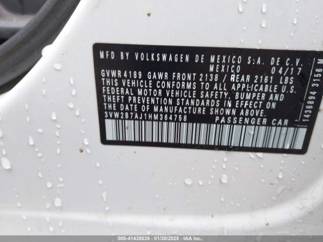 3VW2B7AJ1HM364758 Volkswagen Jetta 1.4t S