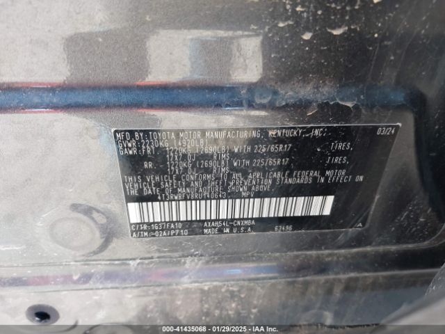 4T3RWRFV8RU140643 Toyota Rav4 Hybrid Xle